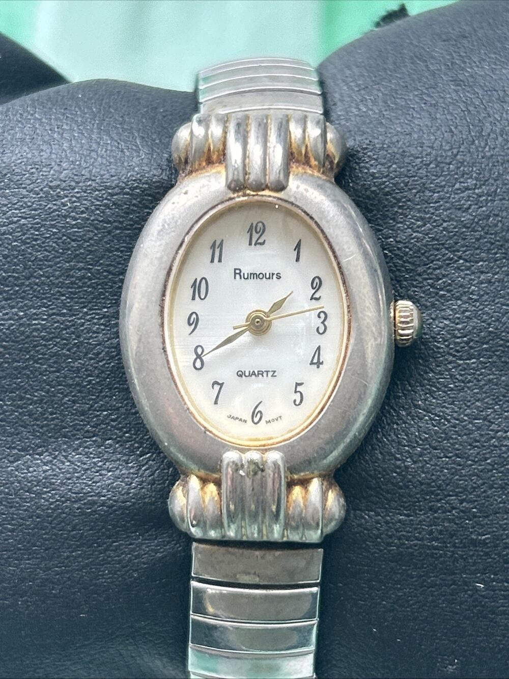 Rumours Silver Tone Women’s Stretch Band Quartz Watch
